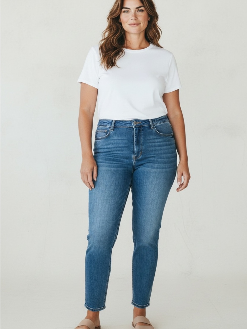 Judy Blue Slim Fit Jeans 14W Dark Wash Mid Rise Stretch Denim Plus Size